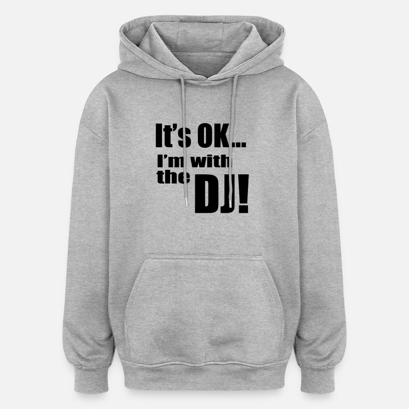 DJ - Sweat à capuche oversize unisexe - gris chiné