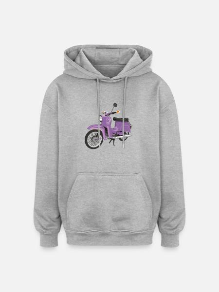 Schwalbe in Flieder - Oversized Unisex Hoodie - Grau meliert