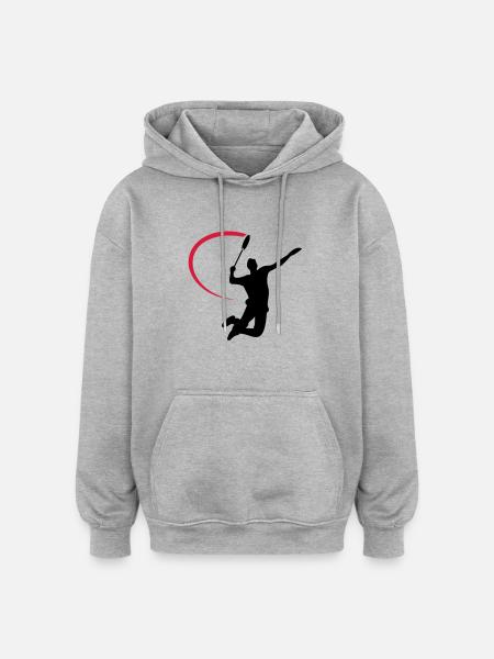 badminton - Oversized Unisex Hoodie - heather grey