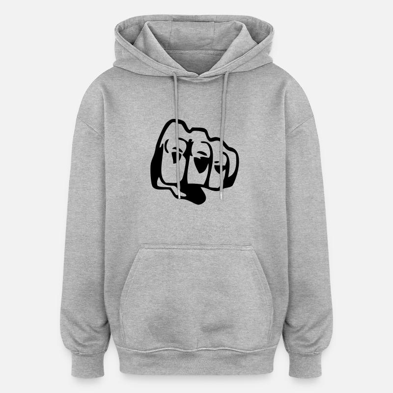 faust - Oversized Unisex Hoodie - Grau meliert