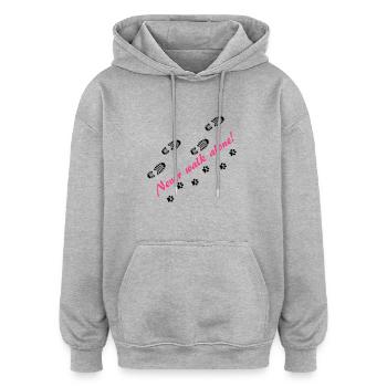 Never walk alone - Oversized Unisex Hoodie - Grau meliert - Vorne - Noah (186cm)
