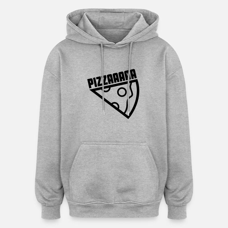 pizzaaaa - Sweat à capuche oversize unisexe - gris chiné