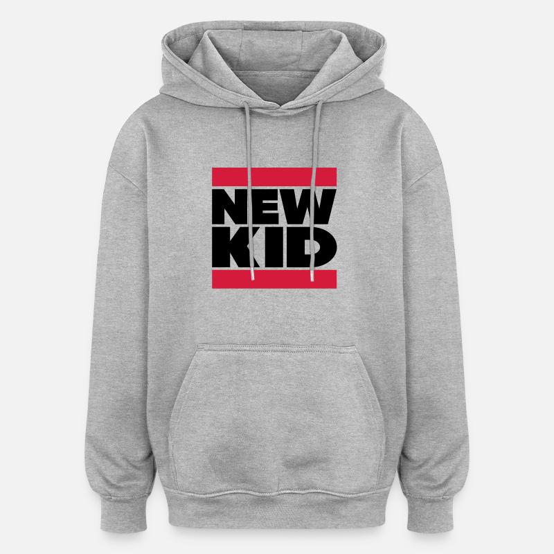 New Kid in Dubstep Regardez - Sweat à capuche oversize unisexe - gris chiné