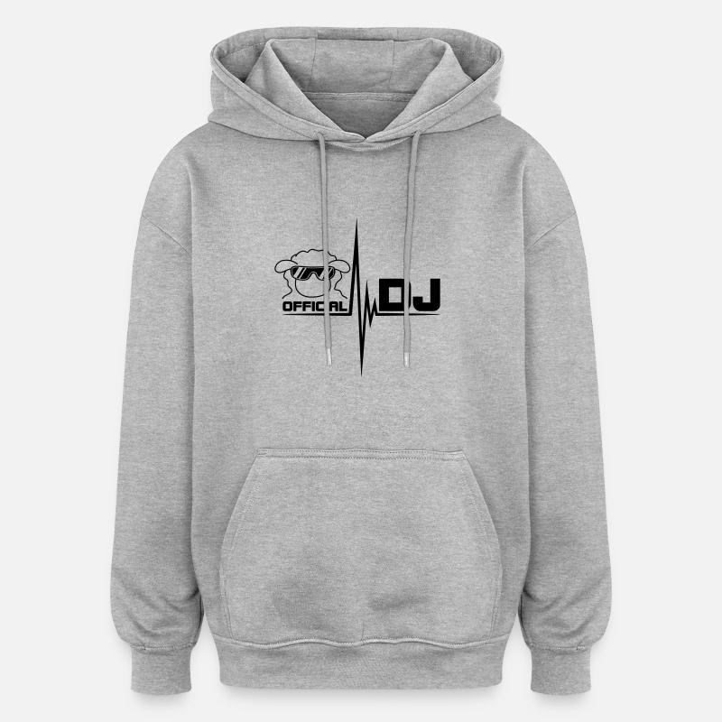 Official DJ Sheep - Sweat à capuche oversize unisexe - gris chiné