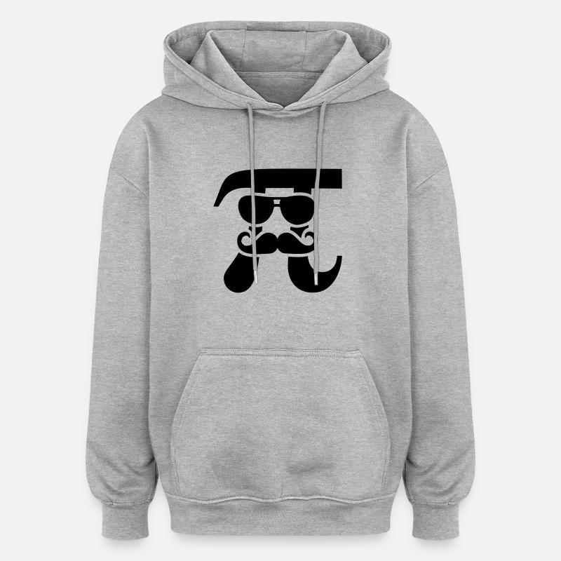 Pi - Sweat à capuche oversize unisexe - gris chiné