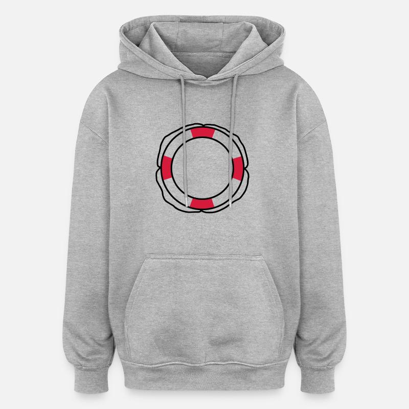 Schwimmreifen - V2 - Oversized Unisex Hoodie - Grau meliert