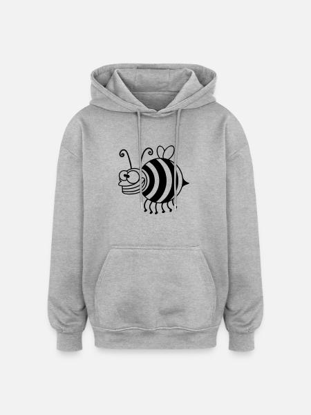 Funny thickness crazy bee - Oversized Unisex Hoodie - heather grey