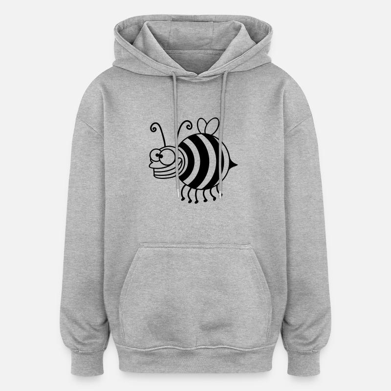 Funny thickness crazy bee - Oversized Unisex Hoodie - heather grey