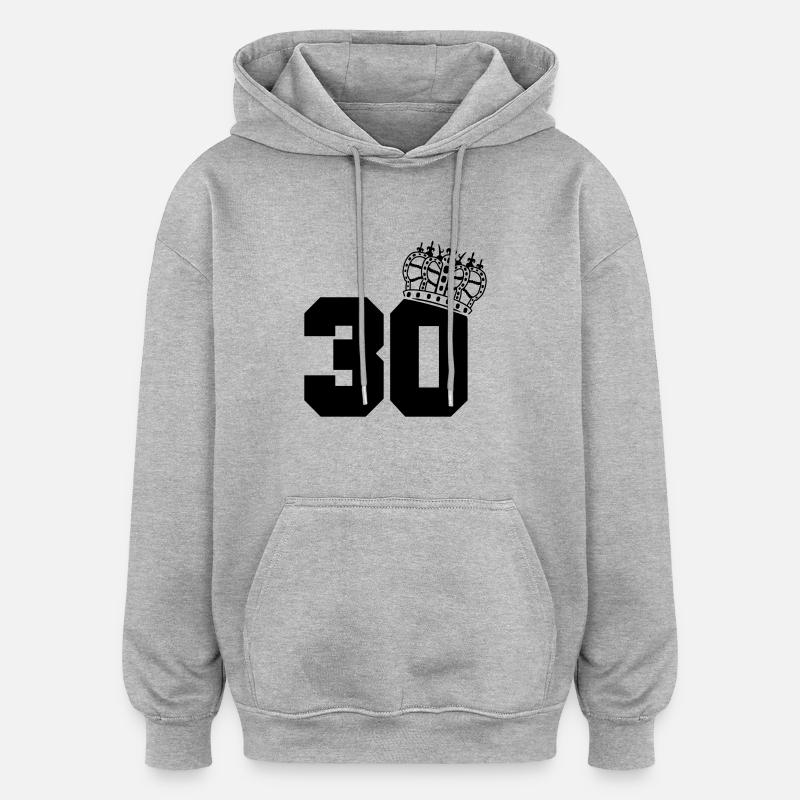 30_king - Sweat à capuche oversize unisexe - gris chiné