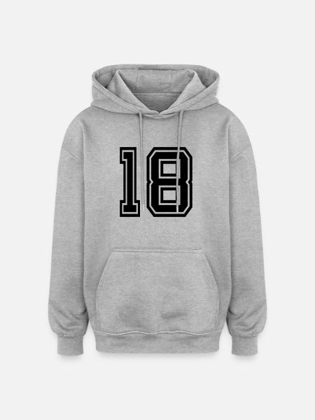 18 - Sweat à capuche oversize unisexe - gris chiné