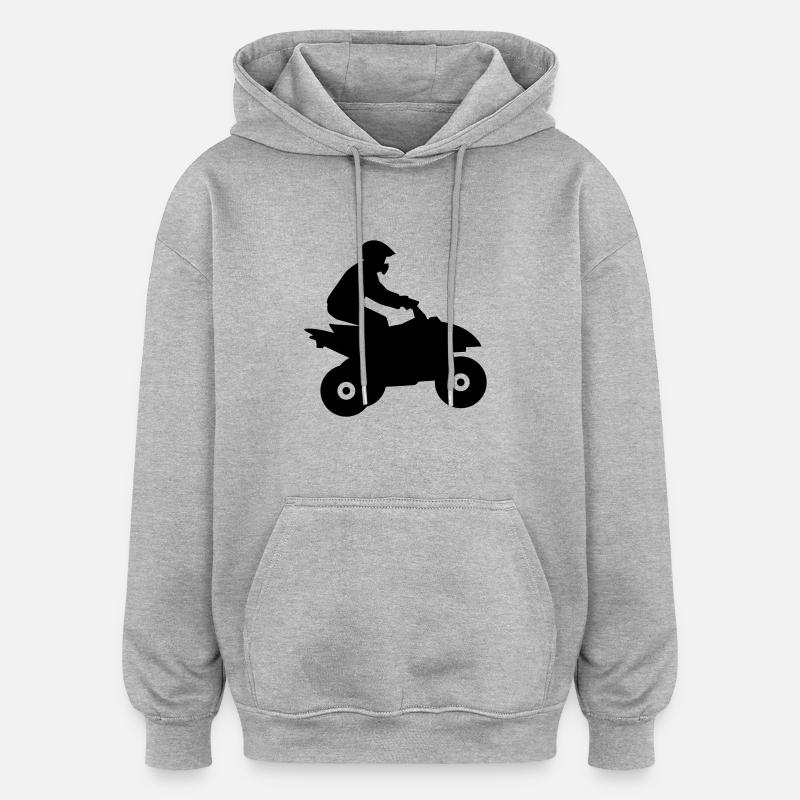 Quad - Sweat à capuche oversize unisexe - gris chiné