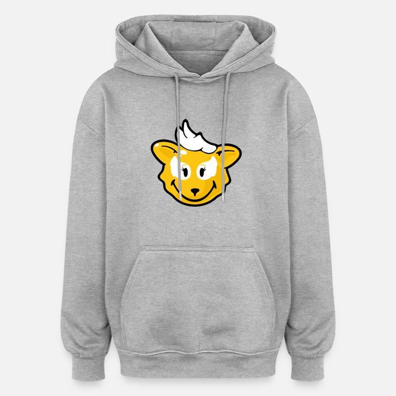 Smiley Fox - Oversized unisex-hettegenser - gråmelert