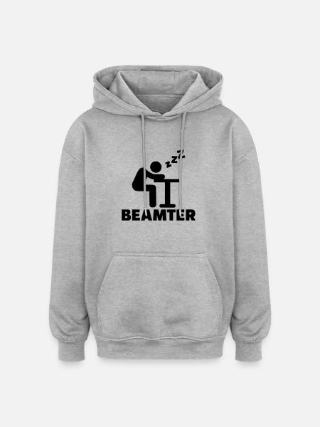 Beamter - Oversized Unisex Hoodie - Grau meliert