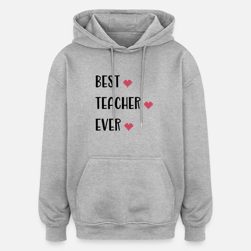 Enseignant - Sweat à capuche oversize unisexe - gris chiné