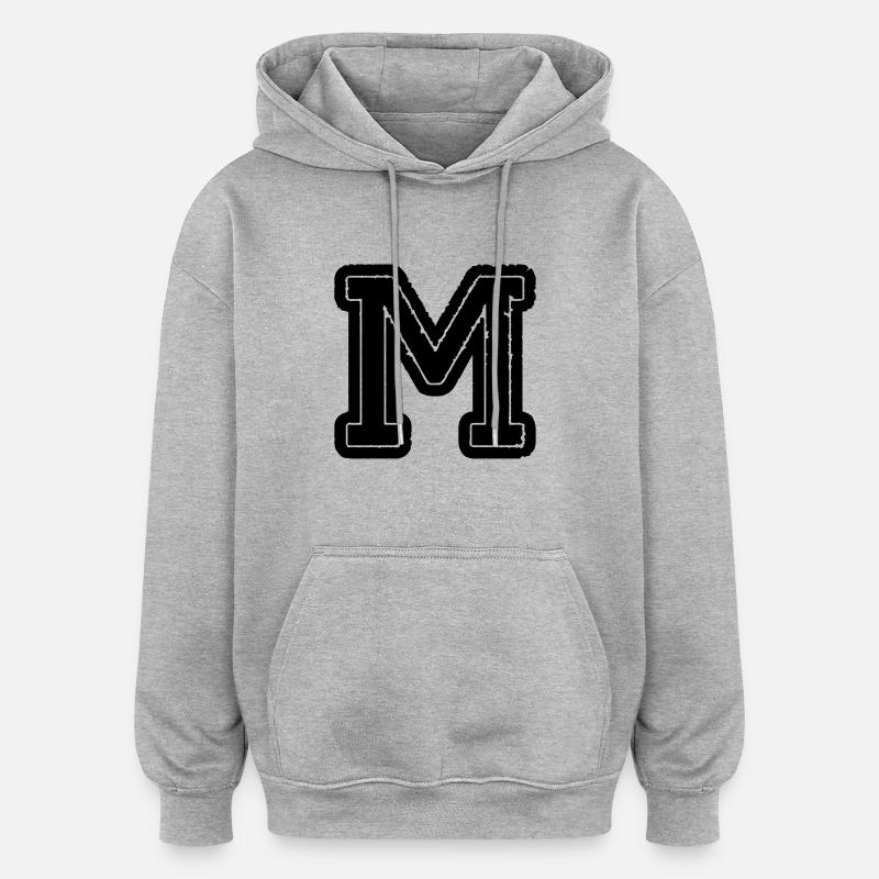 m_01 - Sweat à capuche oversize unisexe - gris chiné