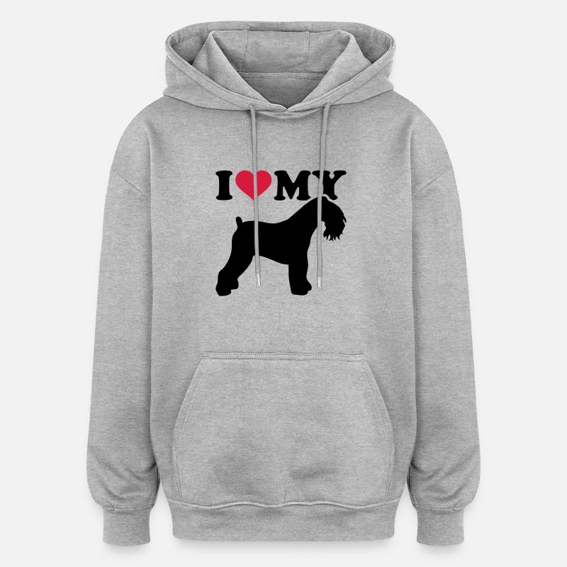 Kerry Blue Terrier - Sweat à capuche oversize unisexe - gris chiné
