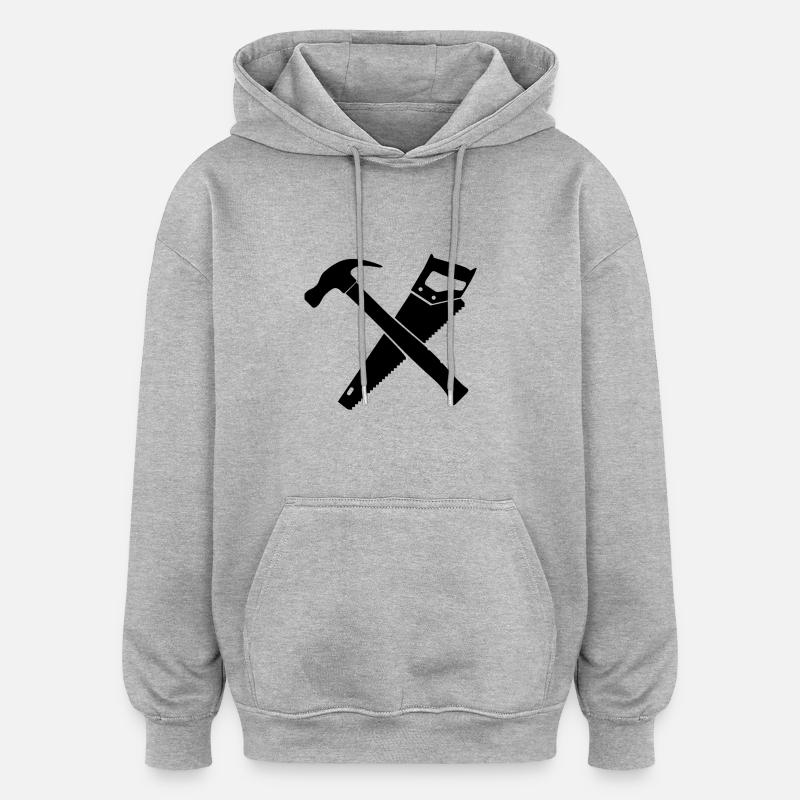 Hammer und SägenDesign - Oversized Unisex Hoodie - Grau meliert