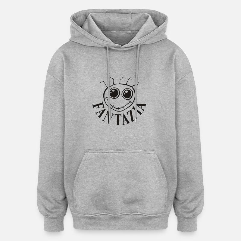 Fantazia Smiley Face - Sweat à capuche oversize unisexe - gris chiné