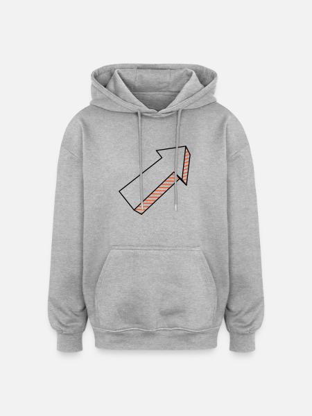 Arrow in 3D two-tone - Oversized Unisex Hoodie - heather grey
