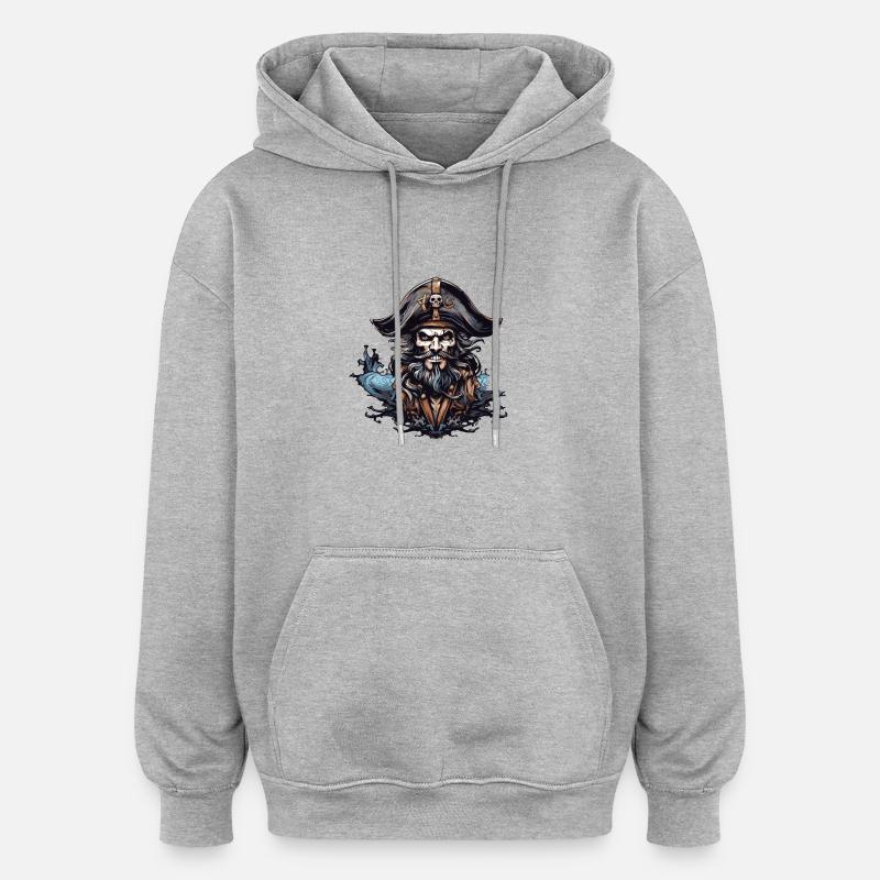 Pirate Capitaine Capitaine - Sweat à capuche oversize unisexe - gris chiné