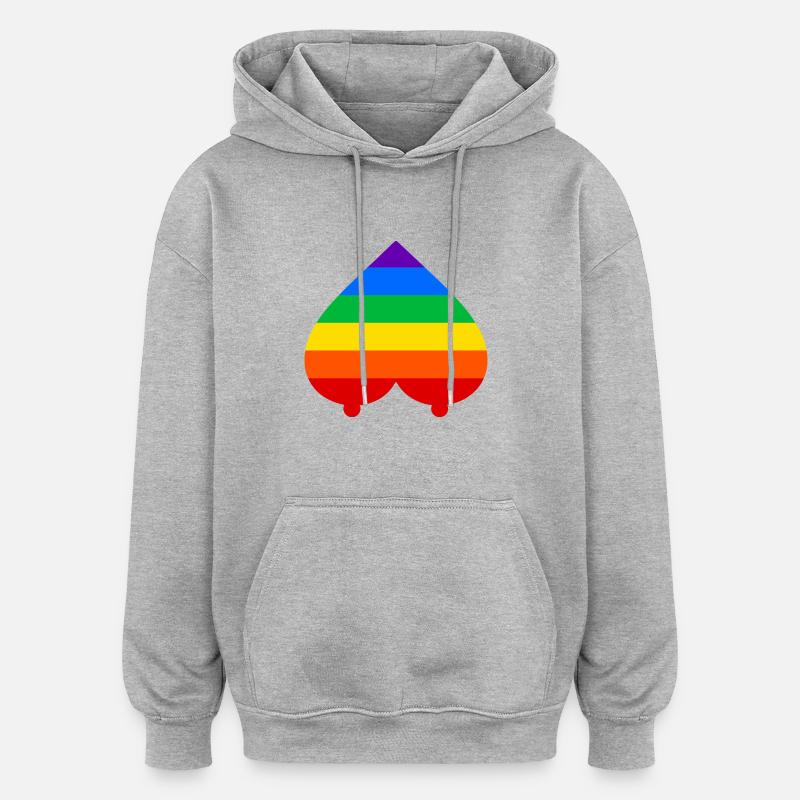 Regenbogen - Oversized Unisex Hoodie - Grau meliert