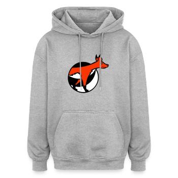 Fox Hole Front Part Front Burrow Go Out - Oversized Unisex Hoodie - heather grey - Front - Noah (186cm)
