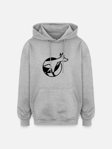 Fox Hole Front Part Front Burrow Go Out - Oversized Unisex Hoodie - heather grey