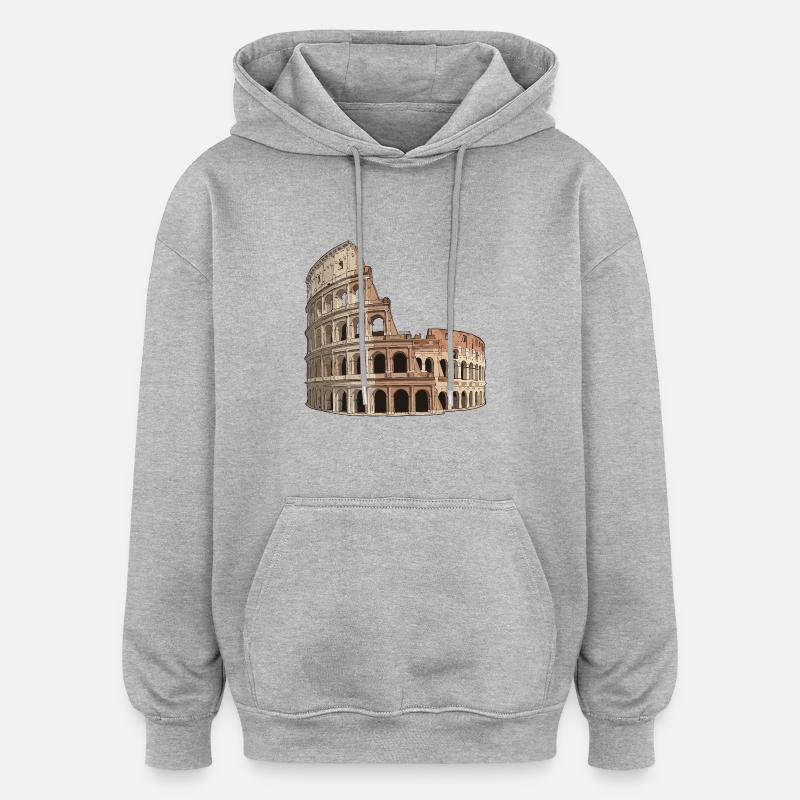 Colisée - Sweat à capuche oversize unisexe - gris chiné