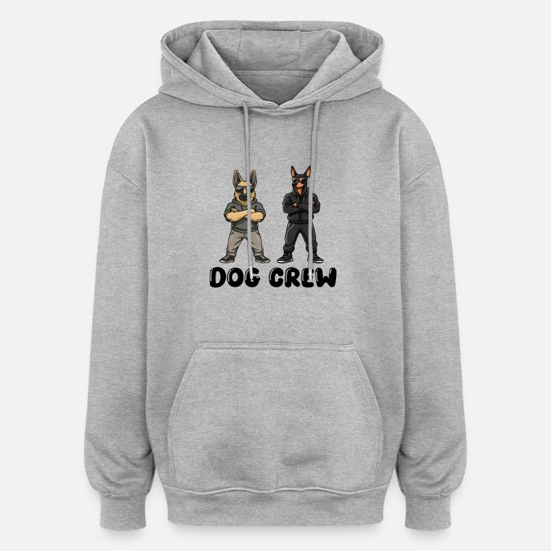 Équipage canin - Sweat à capuche oversize unisexe - gris chiné