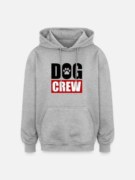 Dog Crew - Oversized Unisex Hoodie - heather grey