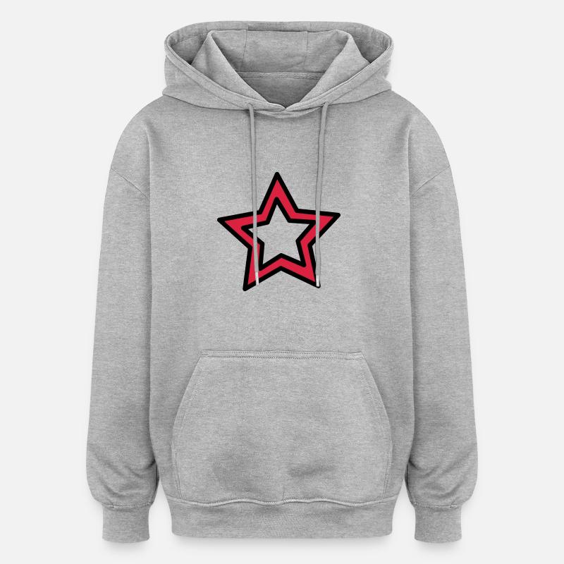 Petite étoile - Sweat à capuche oversize unisexe - gris chiné