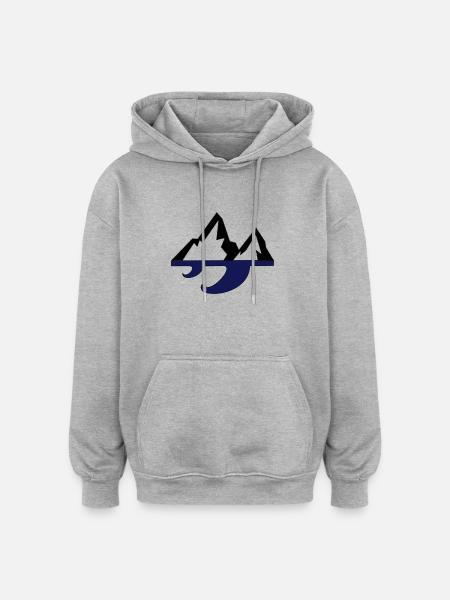 Mountain & Wave - Oversized Unisex Hoodie - heather grey