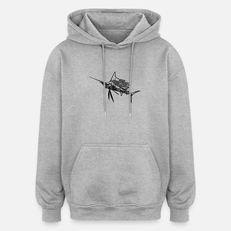 Wilder Schwertfisch Vector - Oversized Unisex Hoodie - Grau meliert