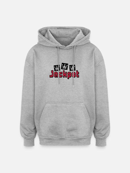 jackpot - Oversized Unisex Hoodie - Grau meliert