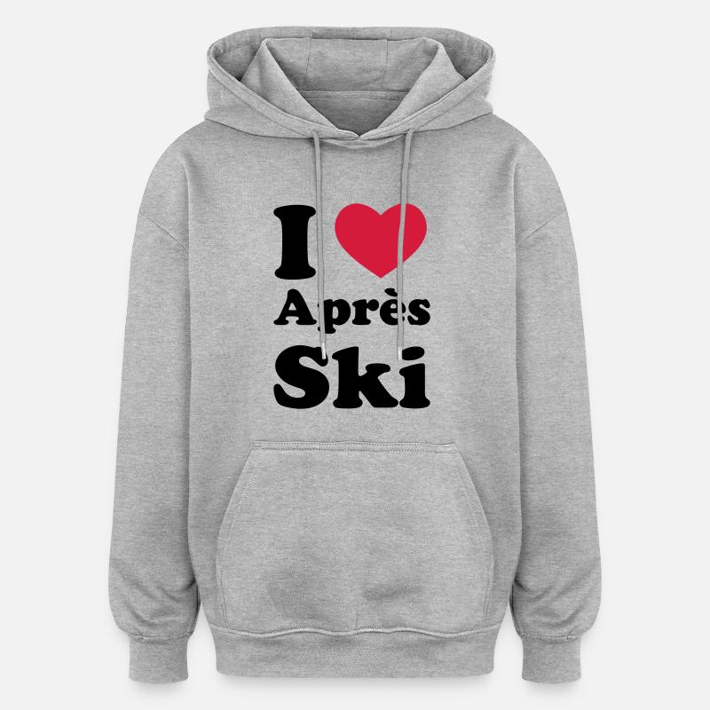 Après Ski Skiing - Sweat à capuche oversize unisexe - gris chiné