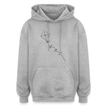 Drachen steigen - Oversized Unisex Hoodie - Grau meliert - Vorne - Noah (186cm)