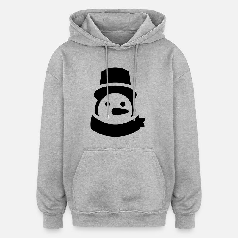 snowman head - Oversized Unisex Hoodie - heather grey