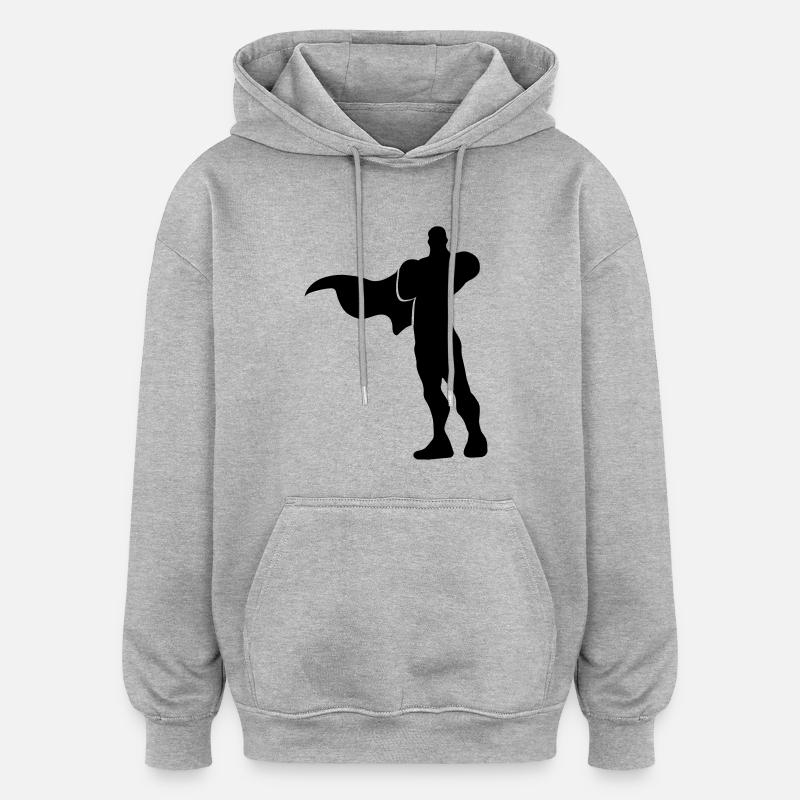 Héros surnaturel - Sweat à capuche oversize unisexe - gris chiné