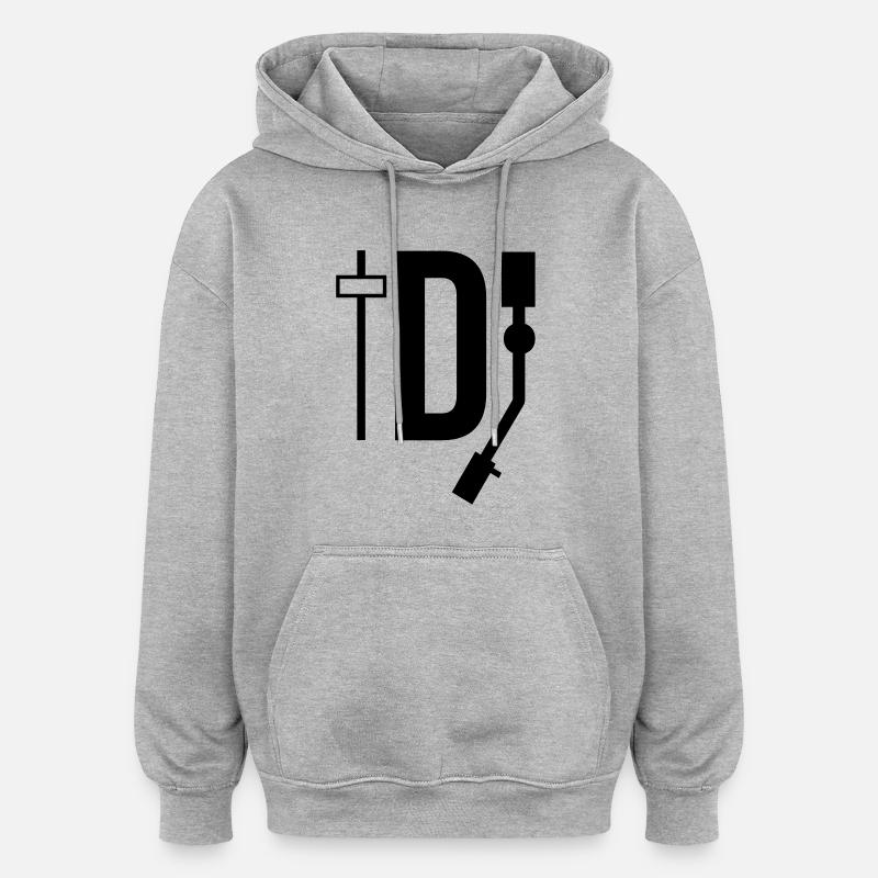 DJ - DEEJAY - Sweat à capuche oversize unisexe - gris chiné