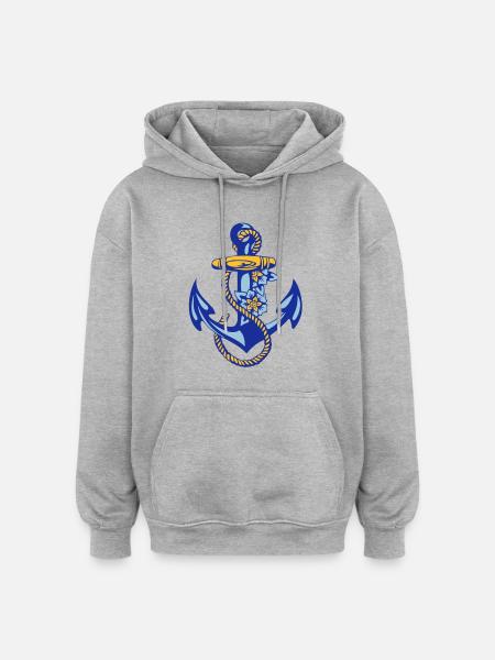 sailor anchor * - Oversized Unisex Hoodie - heather grey