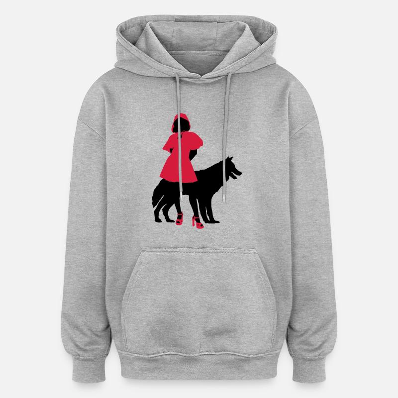 Rotkäppchen - Oversized Unisex Hoodie - Grau meliert