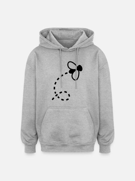 fliege__f1 - Sweat à capuche oversize unisexe - gris chiné