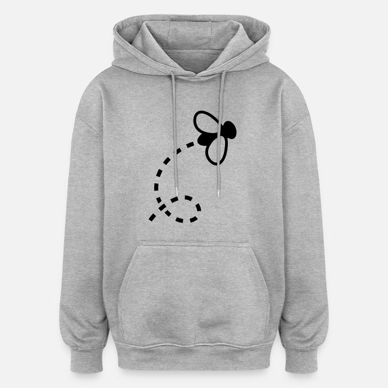 fliege__f1 - Sweat à capuche oversize unisexe - gris chiné