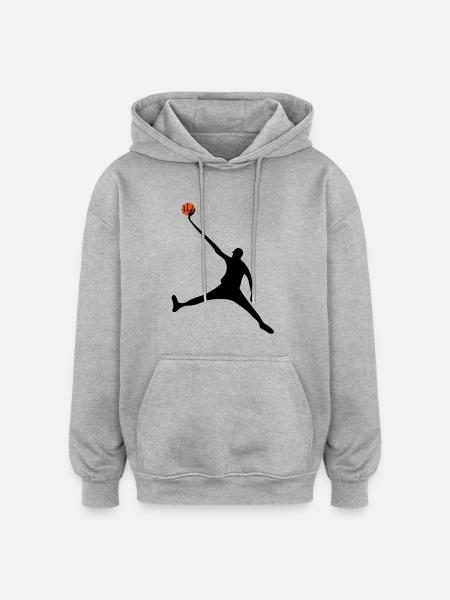 basketball - Sweat à capuche oversize unisexe - gris chiné