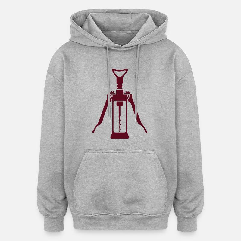 Korkenzieher_2_c1 - Oversized Unisex Hoodie - Grau meliert