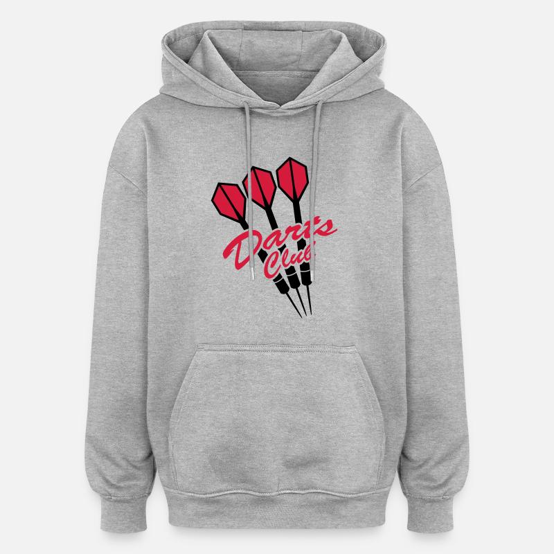 Darts Club - Sweat à capuche oversize unisexe - gris chiné
