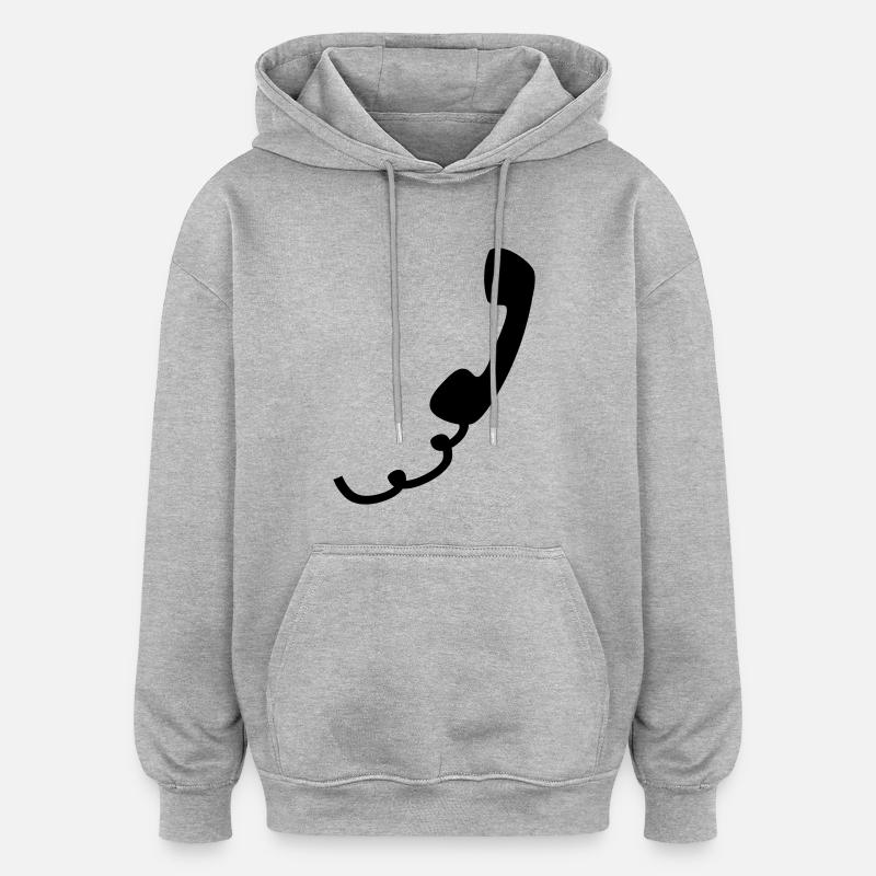 Phone - Sweat à capuche oversize unisexe - gris chiné