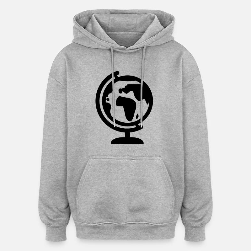 Globe - Oversized Unisex Hoodie - heather grey