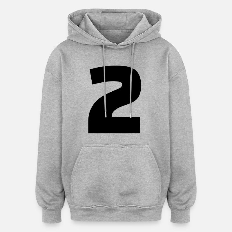 2 - Sweat à capuche oversize unisexe - gris chiné