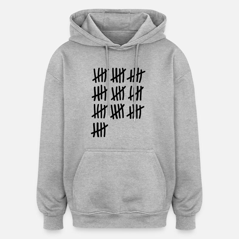 50 Anniversaire - Sweat à capuche oversize unisexe - gris chiné